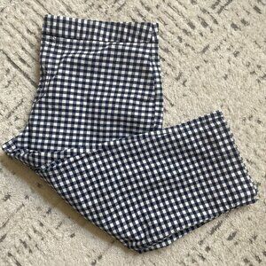 Blue & White Gingham Capri Pants